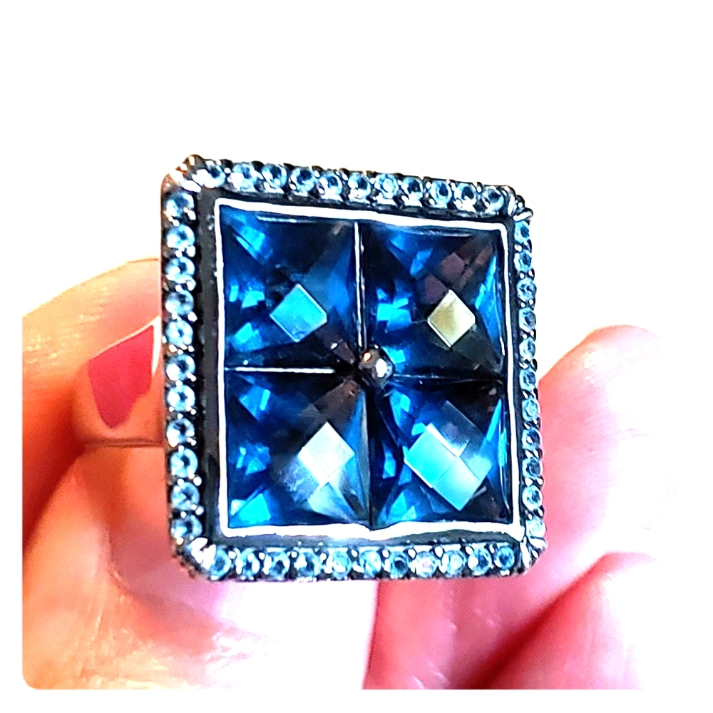 Rarities Carol Brodie London blue topaz ring